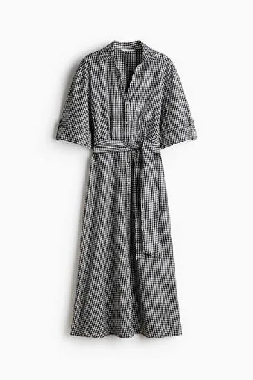 Monochrome print shirt dress